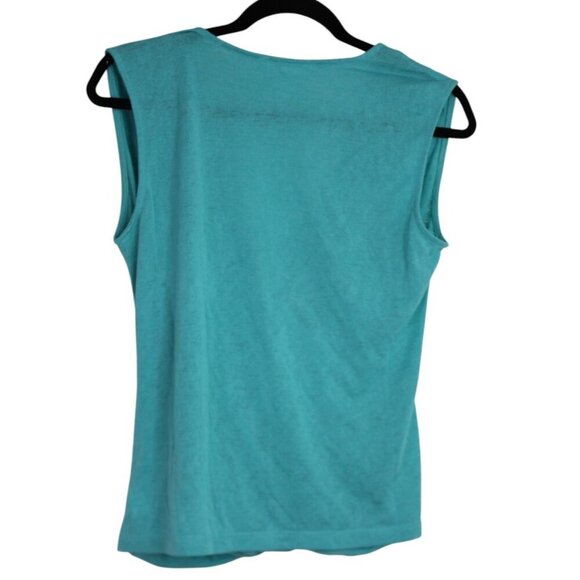 Athleta Breezy Wrap Athleisure V-Neck Tank Top Small Turquoise Blue - Picture 6 of 6